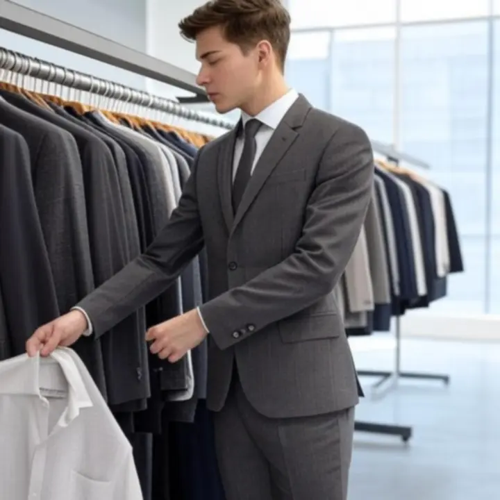 Modern férfi ruházati kategóriák áttekintése semleges háttérrel