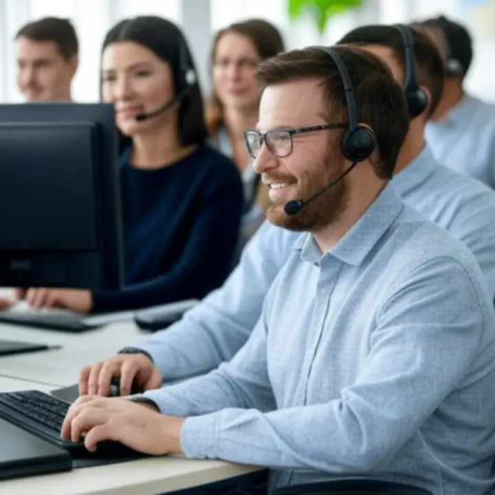 WAFFLE ADVERTISING LTD ügyfélszolgálati csapat modern irodai környezetben dolgozik